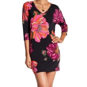 Trina Turk S Dominica floral print black dress